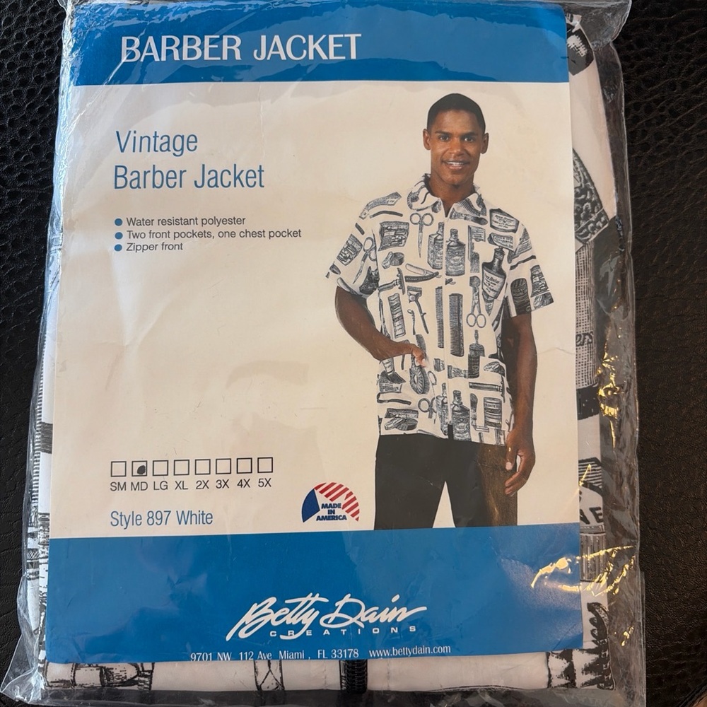 White Vintage Barber Jacket for Men